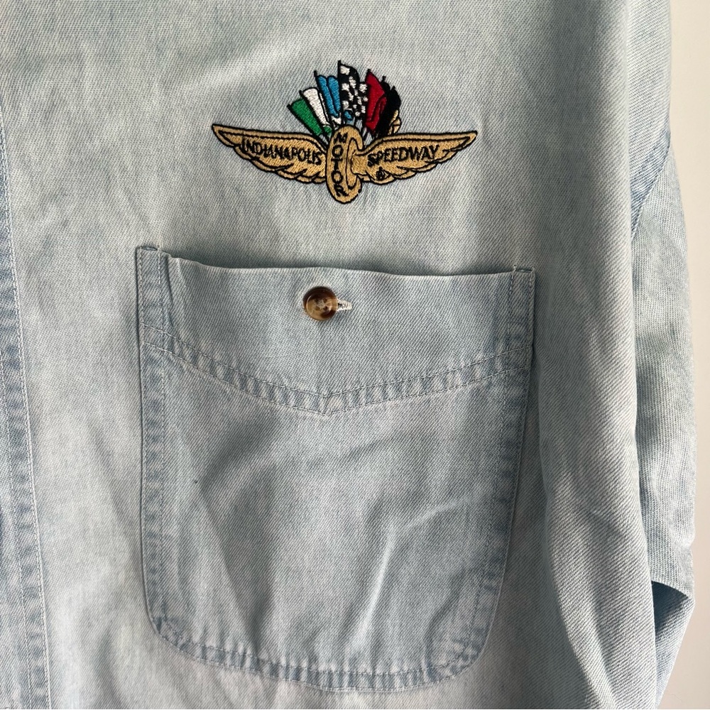 Men’s Vintage Indianapolis Speedway Light Blue Denim Shirt